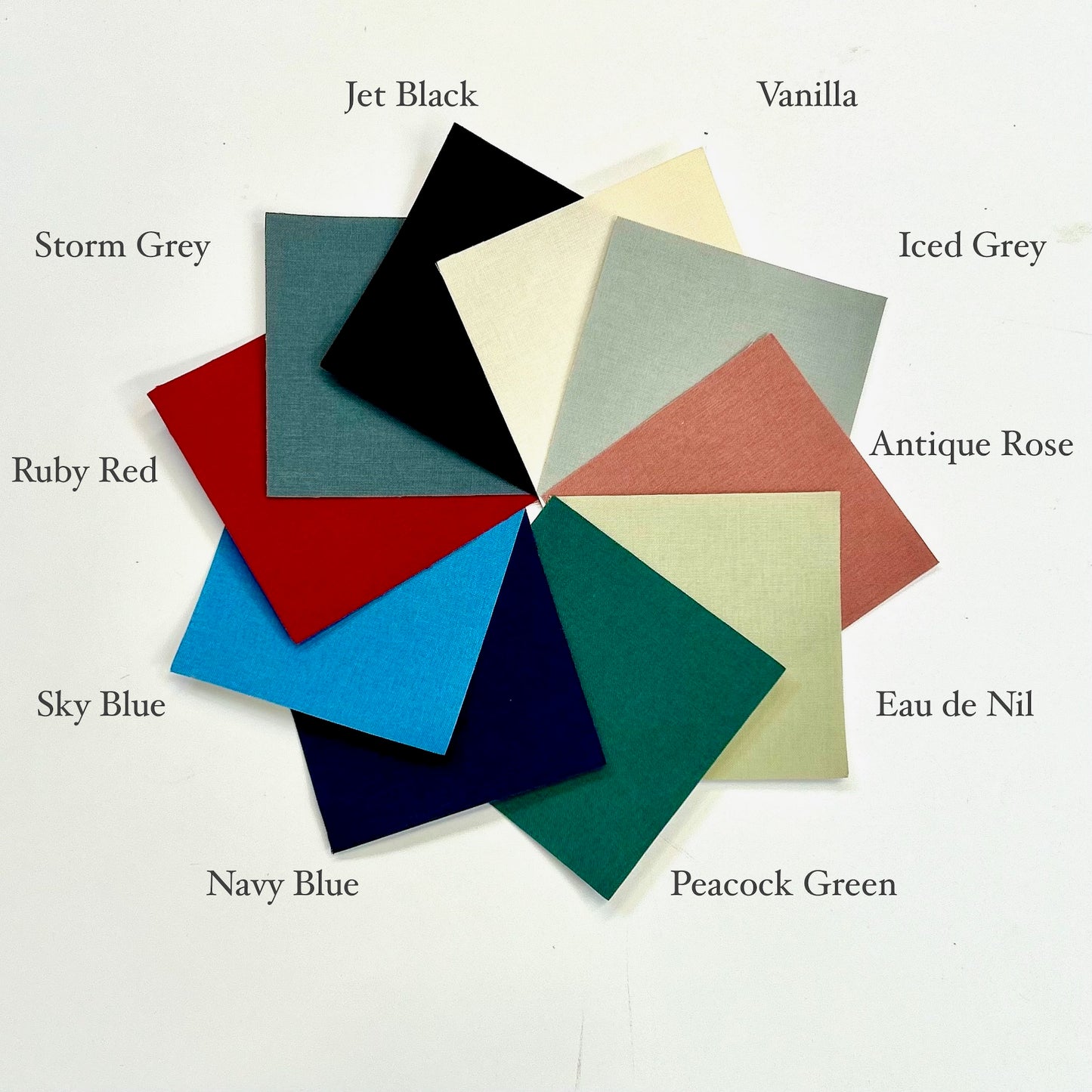 An example of our colour swatches