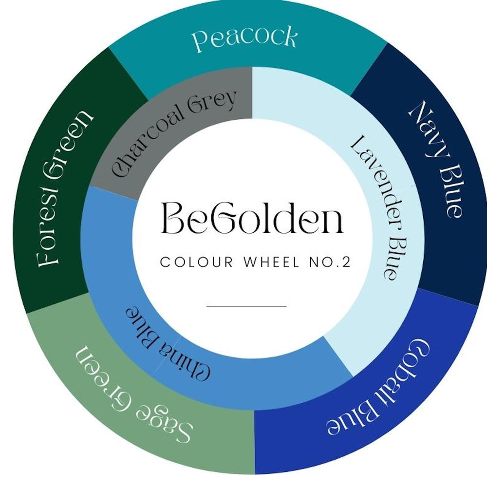 
                      
                        a colour wheel shows all the bluey green leather colours for your photo album
                      
                    