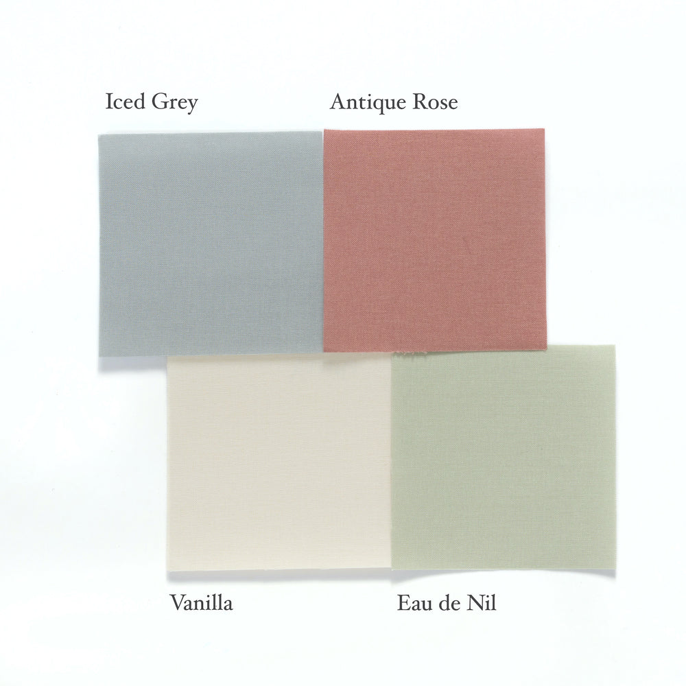 
                      
                        There is a colour chart displaying the four colours which are available in the linen album collection. 
                      
                    
