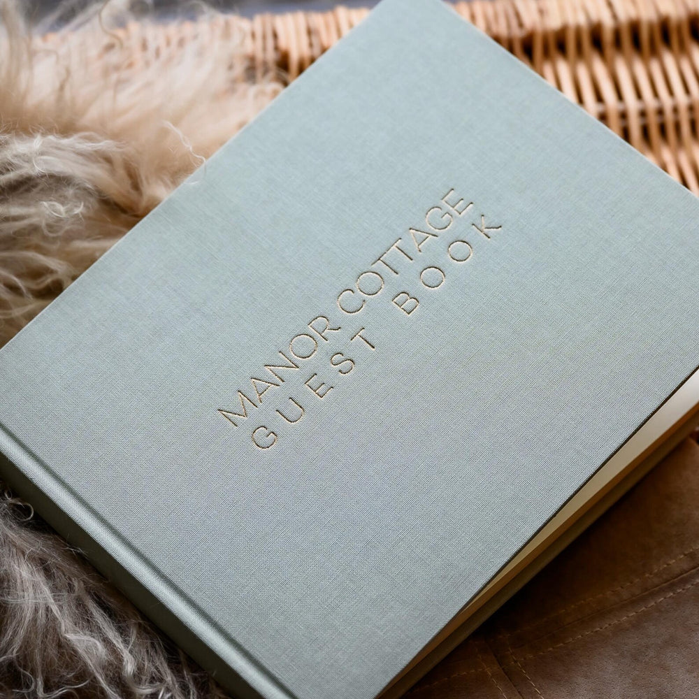 Beautiful Personalised Linen Visitors Book for Home