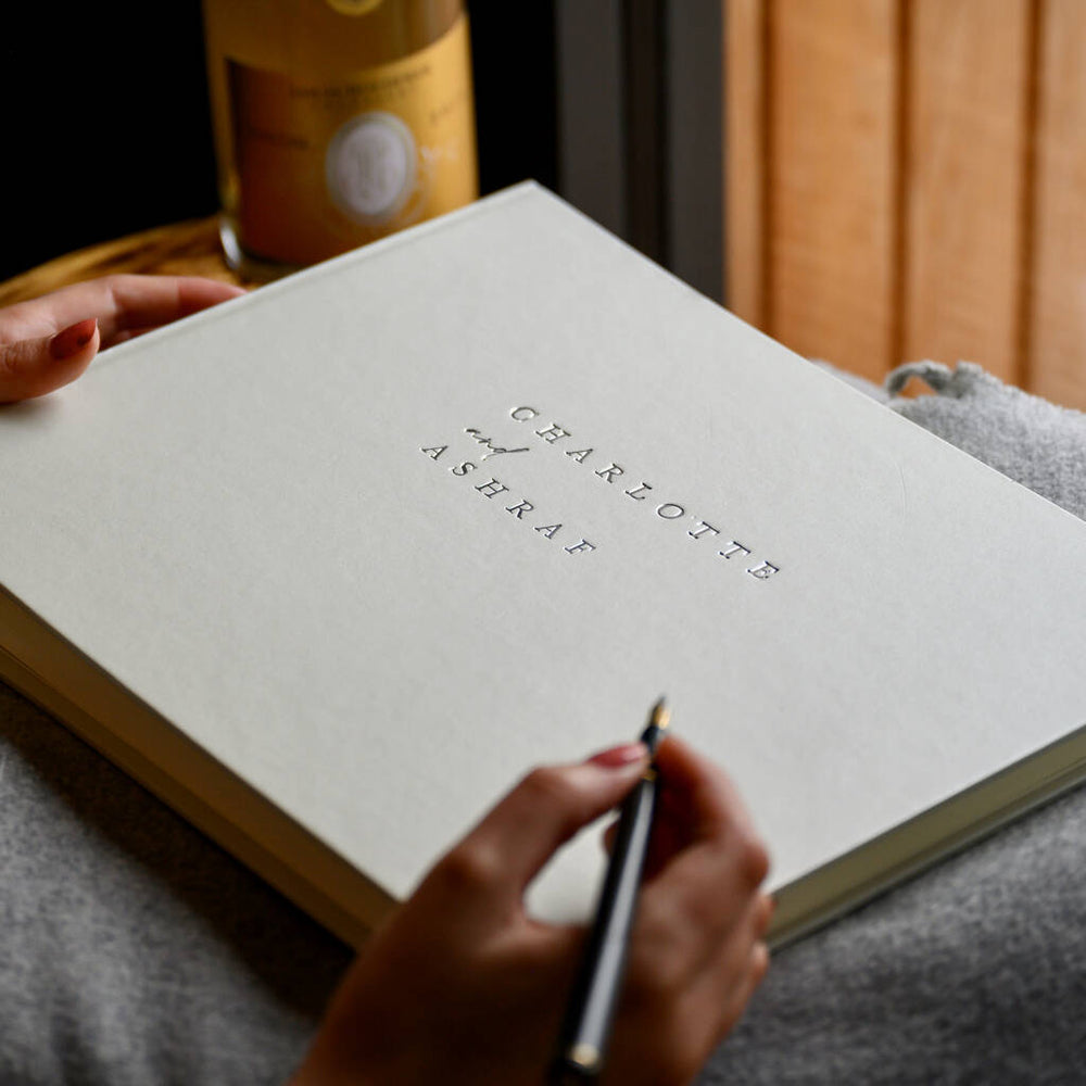 Large Personalised Wedding Guest Book Bound In A Jewel Bookcloth
