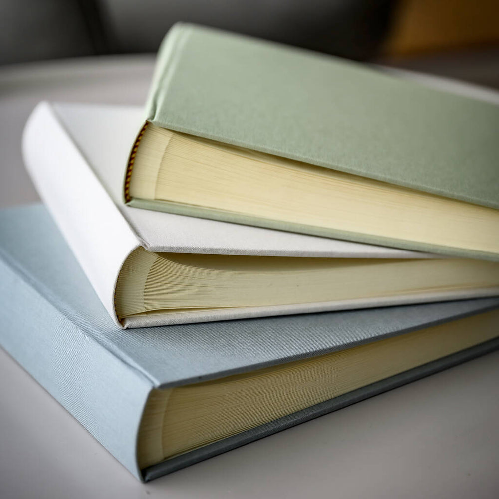 
                      
                        Large Square Personalised Wedding Guest Book Bound In Linen
                      
                    