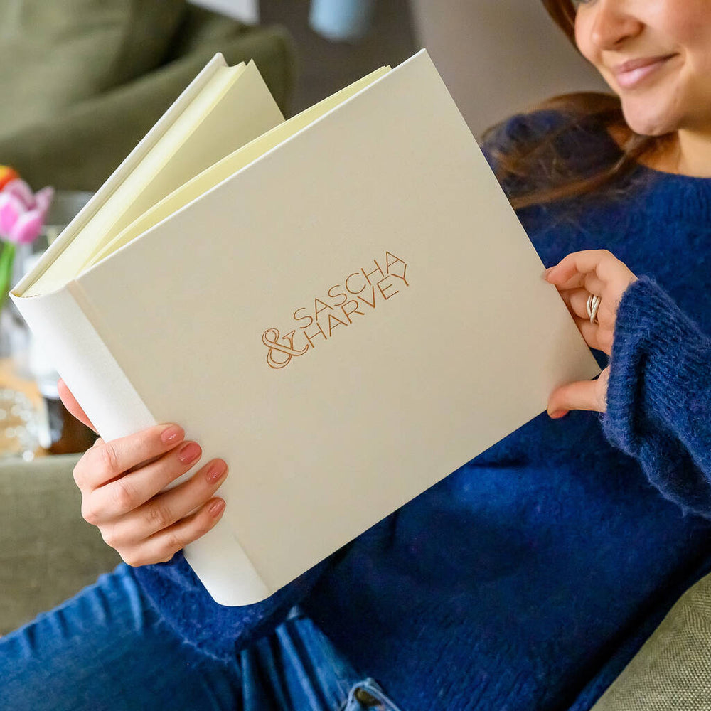 Personalised Linen Guest Book, Perfect For A Wedding