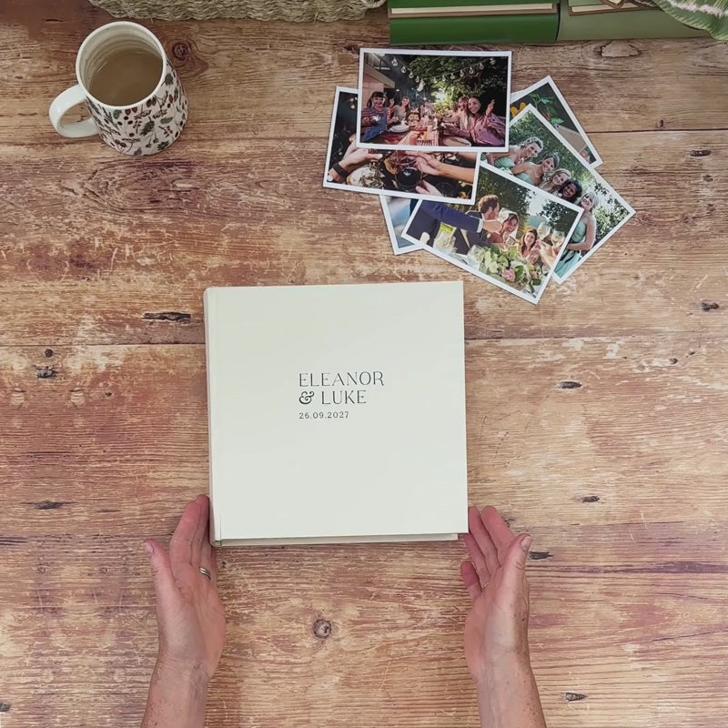 A video showing the exterior & interior of a personalised BeGolden wedding guest book.