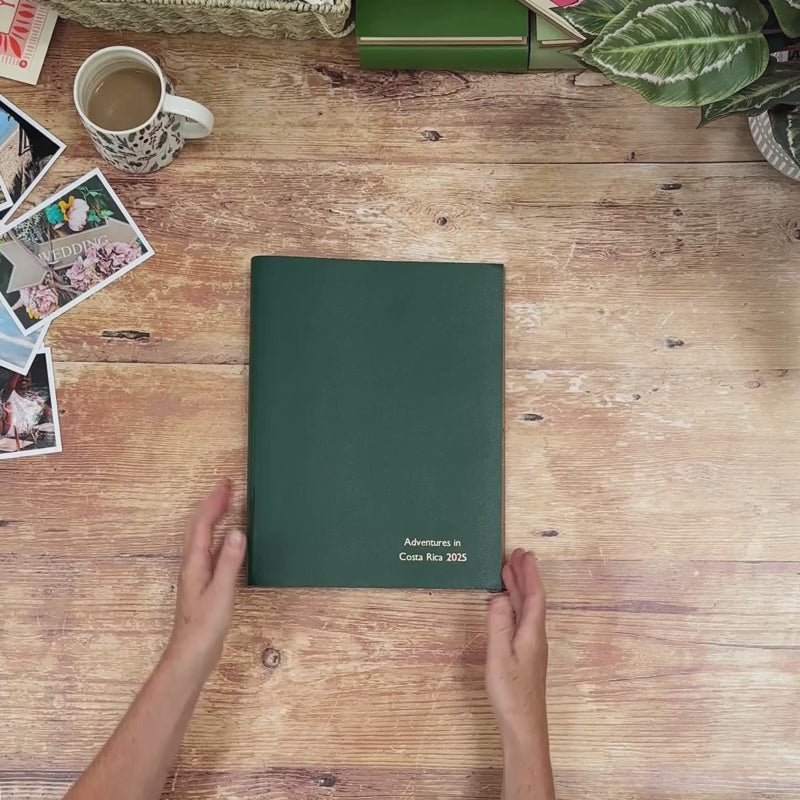 A video showing the exterior & interior of a personalised BeGolden A4 leather photo album.