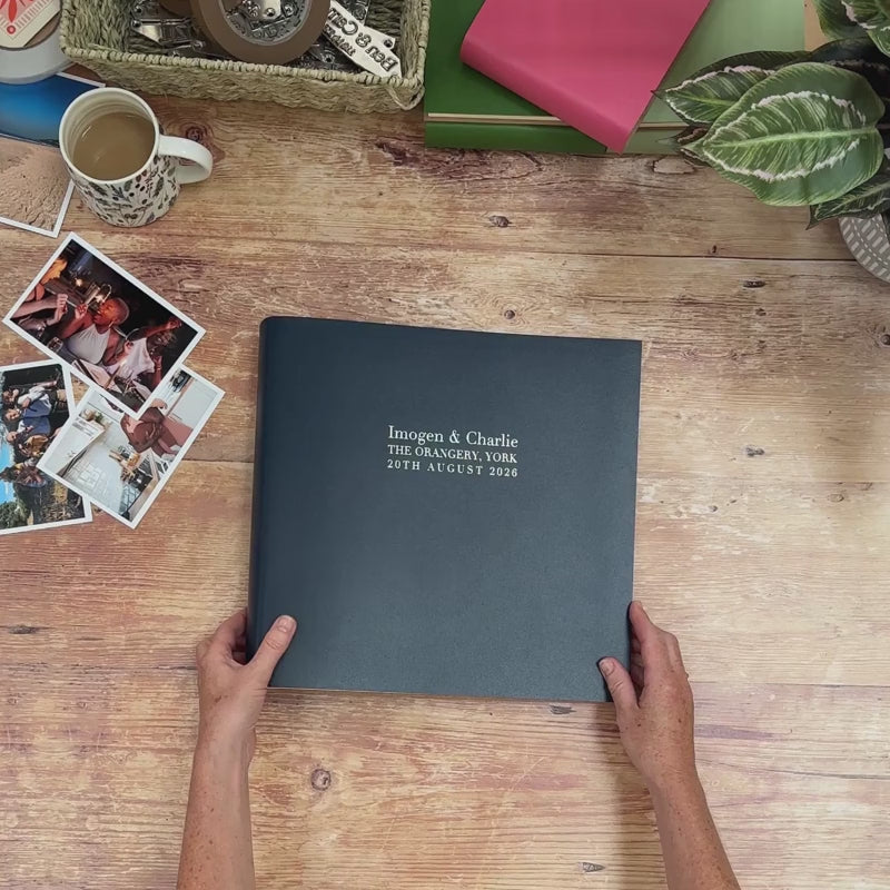A video showing the exterior & interior of a personalised BeGolden wedding photo album.