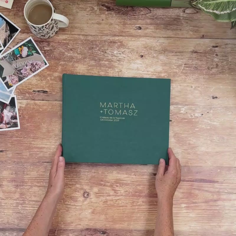 A video showing the exterior & interior of a personalised BeGolden wedding guest book.