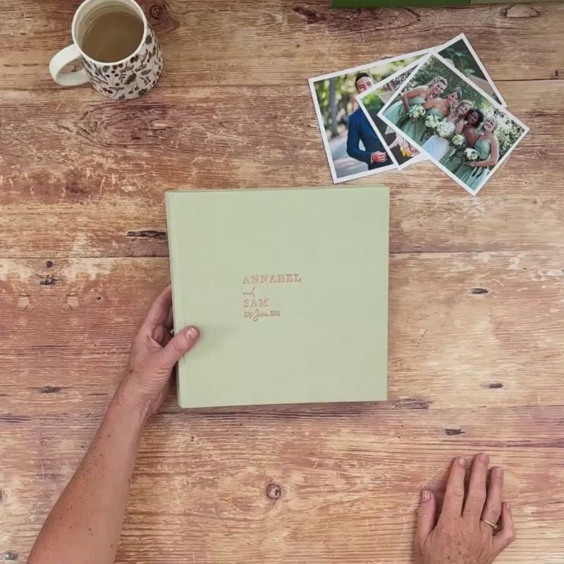A video showing the exterior & interior of a personalised BeGolden wedding guest book.