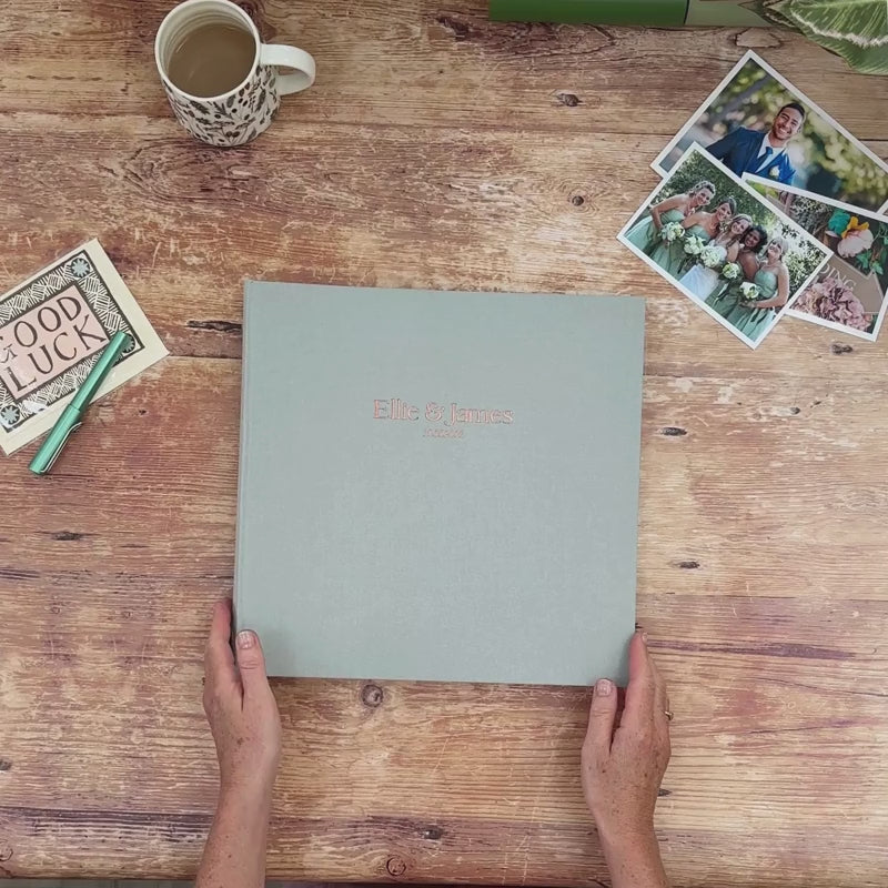 A video showing the exterior & interior of a personalised BeGolden photo album.