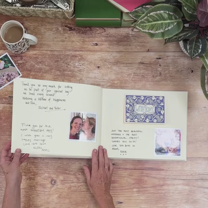 A video showing the exterior & interior of a personalised BeGolden wedding guest book.