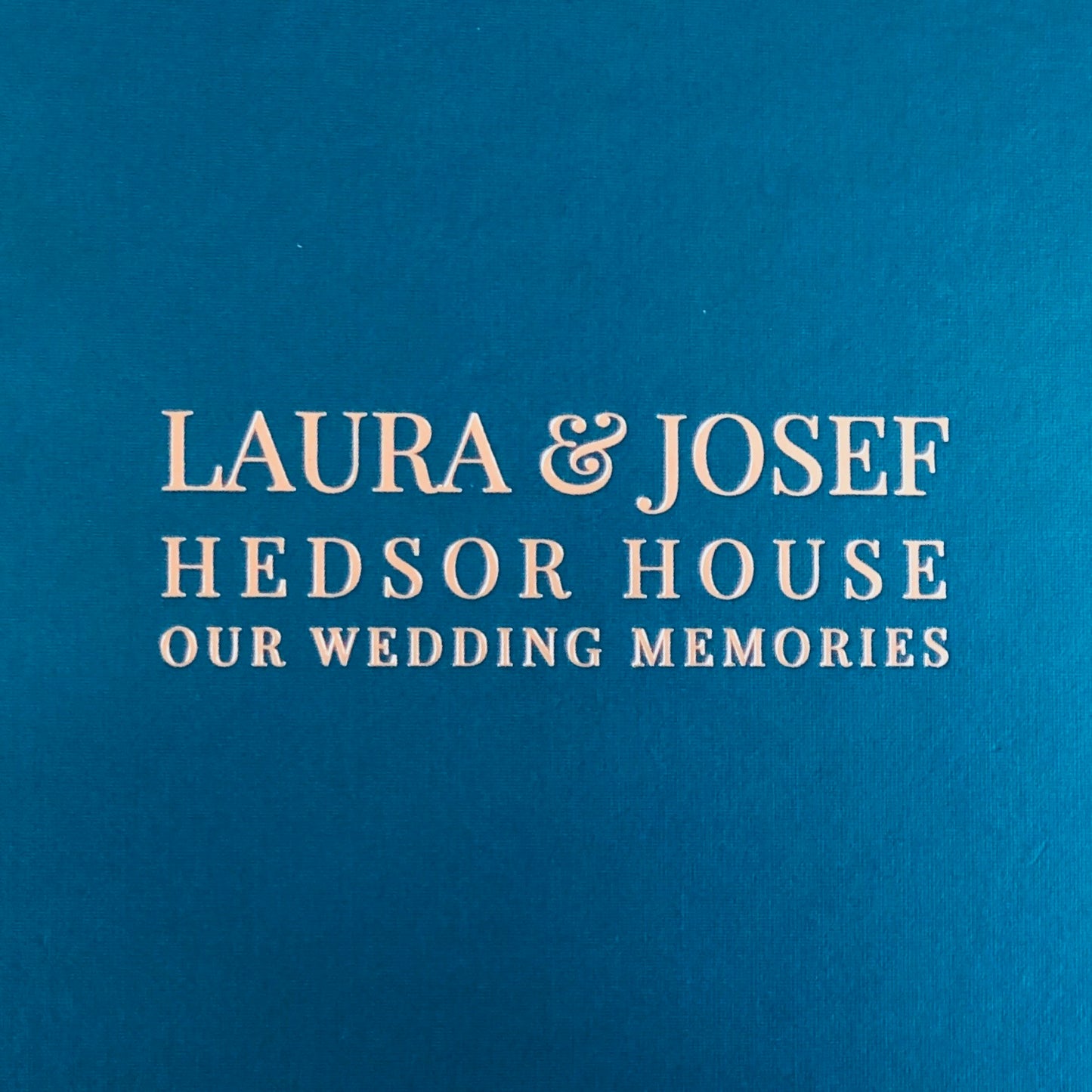 a close up of the personalisation on the front of the guest book