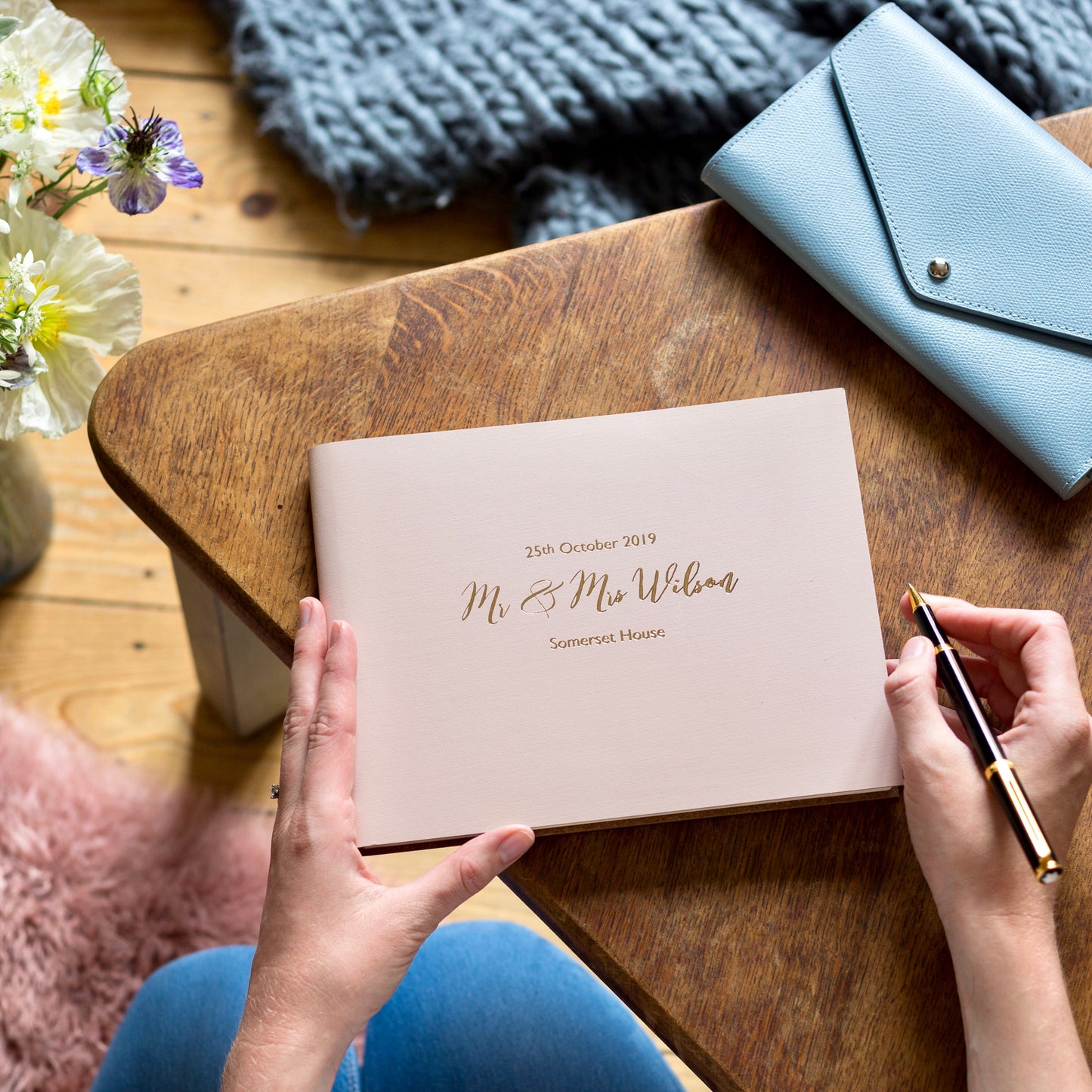Personalised Leather Bound Wedding Guest Book