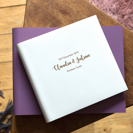 Personalised Large Leather Wedding Guest Book