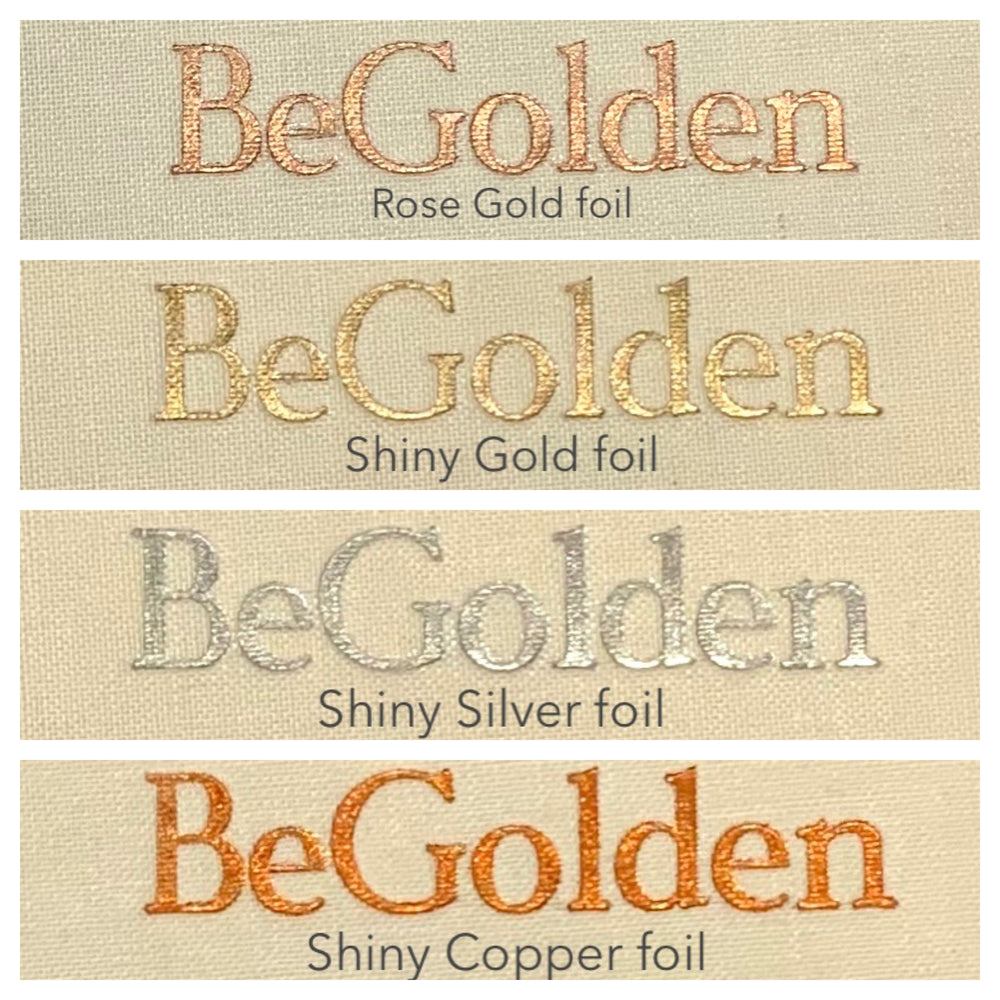 
                      
                        There is a chart displaying the four different hot foils available for the linen collection.
                      
                    
