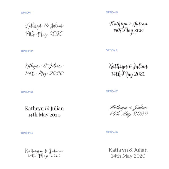 all the fonts that you can choose from to make and design your own wedding guest book